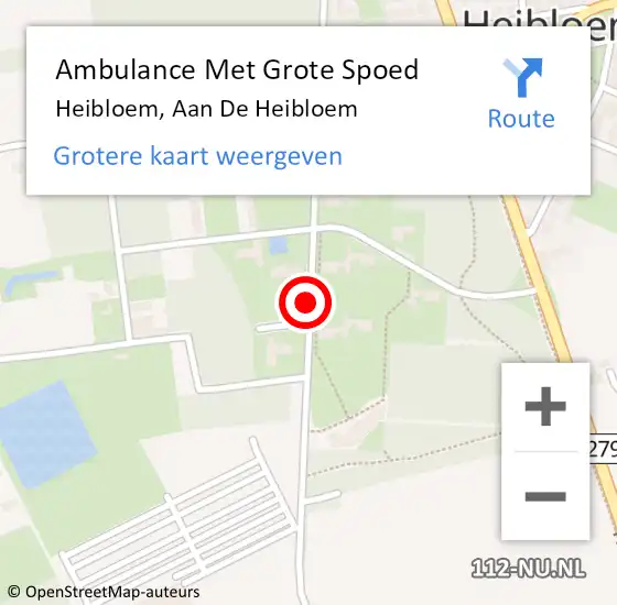 Locatie op kaart van de 112 melding: Ambulance Met Grote Spoed Naar Heibloem, Aan De Heibloem op 25 oktober 2014 15:37