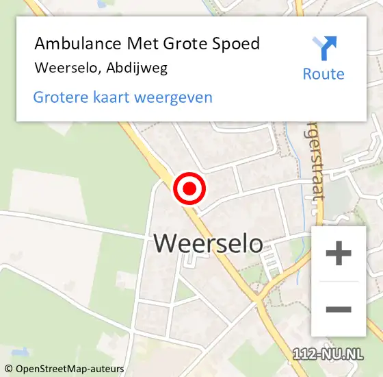 Locatie op kaart van de 112 melding: Ambulance Met Grote Spoed Naar Weerselo, Abdijweg op 2 november 2024 13:44