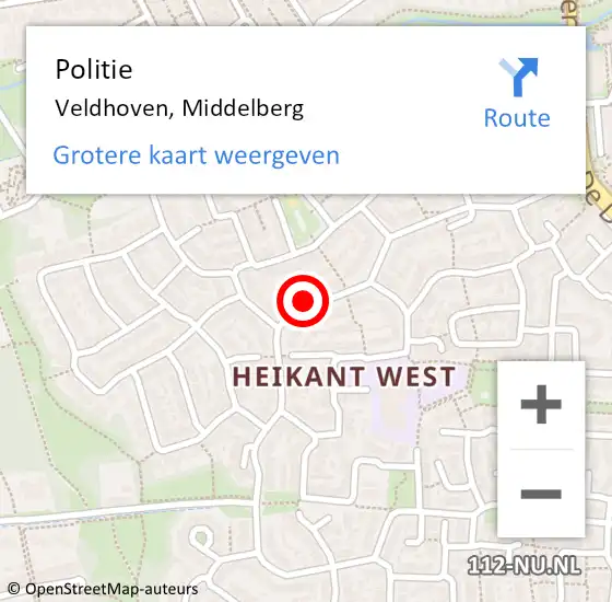 Locatie op kaart van de 112 melding: Politie Veldhoven, Middelberg op 2 november 2024 13:53