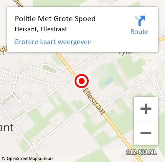 Locatie op kaart van de 112 melding: Politie Met Grote Spoed Naar Heikant, Ellestraat op 2 november 2024 13:56