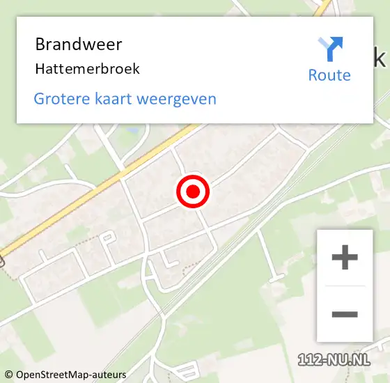 Locatie op kaart van de 112 melding: Brandweer Hattemerbroek op 2 november 2024 14:06