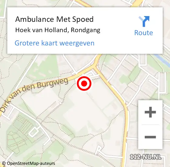 Locatie op kaart van de 112 melding: Ambulance Met Spoed Naar Hoek van Holland, Rondgang op 2 november 2024 14:17