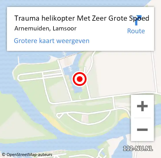 Locatie op kaart van de 112 melding: Trauma helikopter Met Zeer Grote Spoed Naar Arnemuiden, Lamsoor op 2 november 2024 14:27