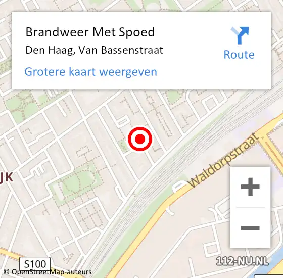 Locatie op kaart van de 112 melding: Brandweer Met Spoed Naar Den Haag, Van Bassenstraat op 2 november 2024 15:00