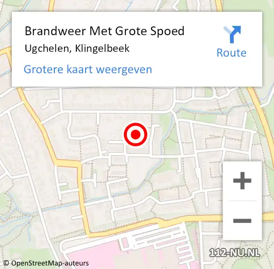 Locatie op kaart van de 112 melding: Brandweer Met Grote Spoed Naar Ugchelen, Klingelbeek op 2 november 2024 15:35