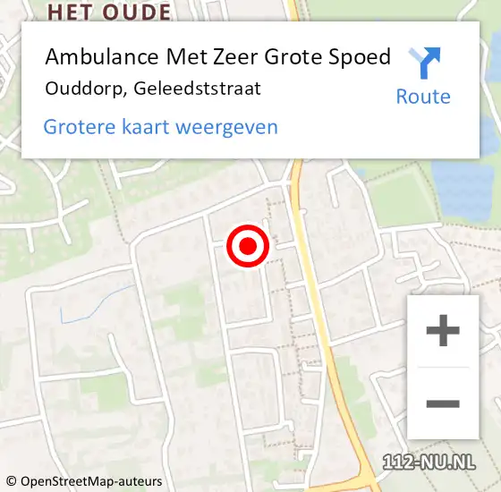 Locatie op kaart van de 112 melding: Ambulance Met Zeer Grote Spoed Naar Ouddorp, Geleedststraat op 2 november 2024 15:43