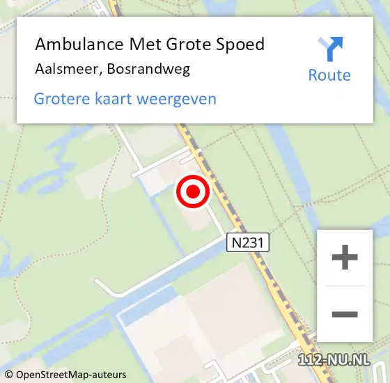 Locatie op kaart van de 112 melding: Ambulance Met Grote Spoed Naar Aalsmeer, Bosrandweg op 2 november 2024 16:01