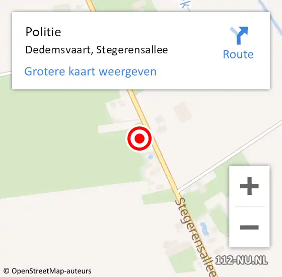 Locatie op kaart van de 112 melding: Politie Dedemsvaart, Stegerensallee op 2 november 2024 16:34