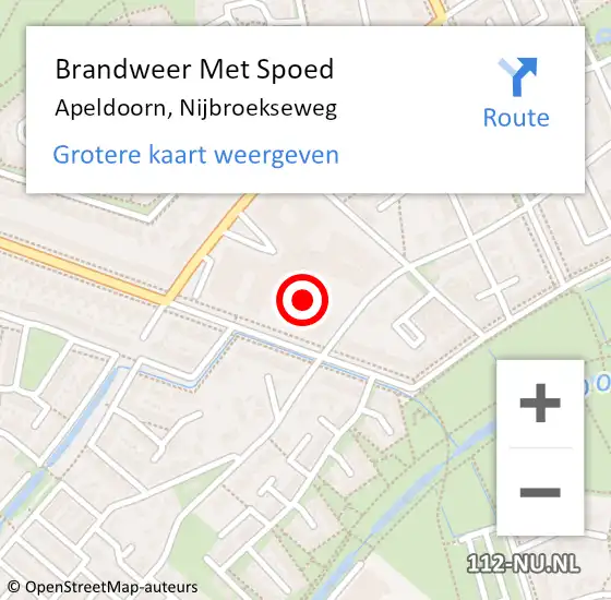 Locatie op kaart van de 112 melding: Brandweer Met Spoed Naar Apeldoorn, Nijbroekseweg op 2 november 2024 16:44