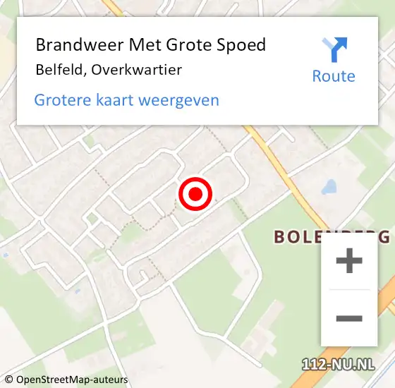 Locatie op kaart van de 112 melding: Brandweer Met Grote Spoed Naar Belfeld, Overkwartier op 2 november 2024 16:45