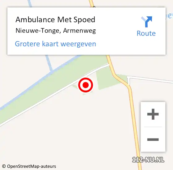 Locatie op kaart van de 112 melding: Ambulance Met Spoed Naar Nieuwe-Tonge, Armenweg op 2 november 2024 17:22