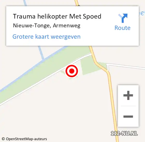 Locatie op kaart van de 112 melding: Trauma helikopter Met Spoed Naar Nieuwe-Tonge, Armenweg op 2 november 2024 17:23