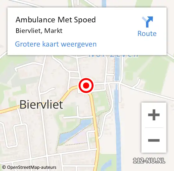 Locatie op kaart van de 112 melding: Ambulance Met Spoed Naar Biervliet, Markt op 25 oktober 2014 16:03