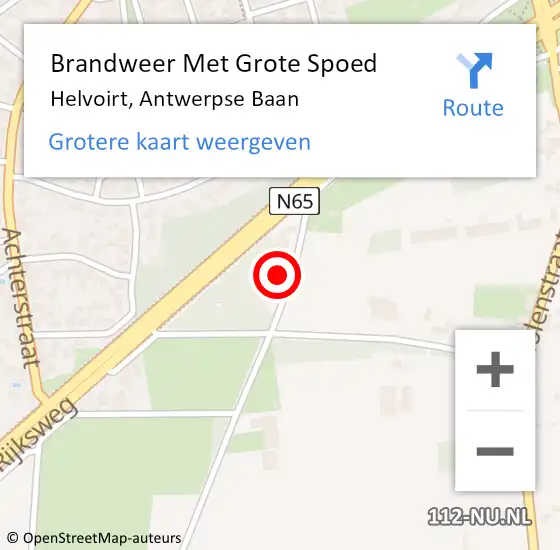 Locatie op kaart van de 112 melding: Brandweer Met Grote Spoed Naar Helvoirt, Antwerpse Baan op 2 november 2024 18:29