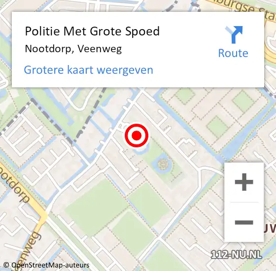 Locatie op kaart van de 112 melding: Politie Met Grote Spoed Naar Nootdorp, Veenweg op 2 november 2024 18:56