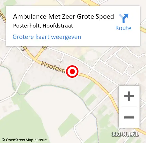 Locatie op kaart van de 112 melding: Ambulance Met Zeer Grote Spoed Naar Posterholt, Hoofdstraat op 2 november 2024 19:03