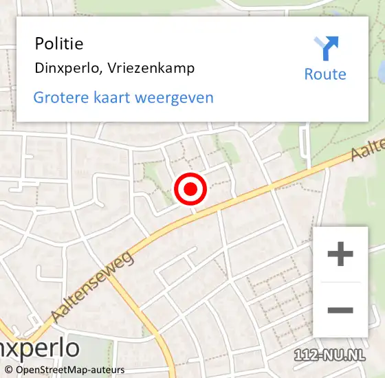 Locatie op kaart van de 112 melding: Politie Dinxperlo, Vriezenkamp op 2 november 2024 19:11