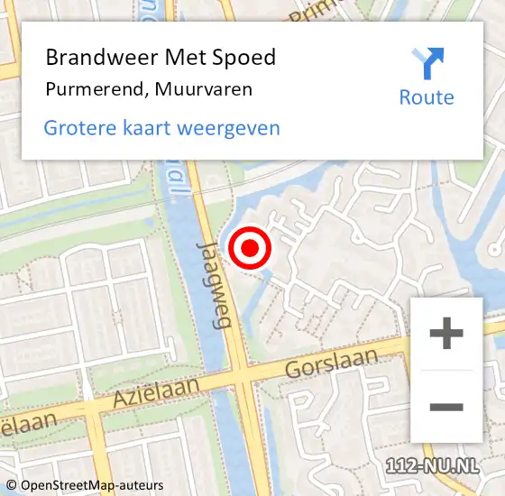 Locatie op kaart van de 112 melding: Brandweer Met Spoed Naar Purmerend, Muurvaren op 2 november 2024 19:56