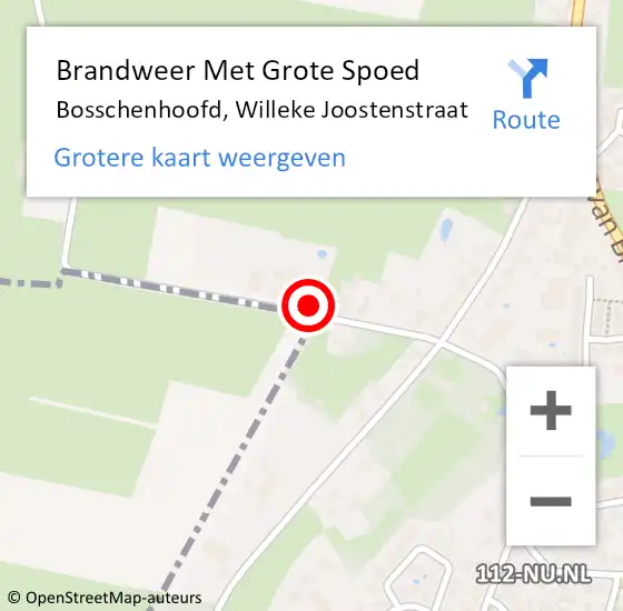 Locatie op kaart van de 112 melding: Brandweer Met Grote Spoed Naar Bosschenhoofd, Willeke Joostenstraat op 2 november 2024 20:18