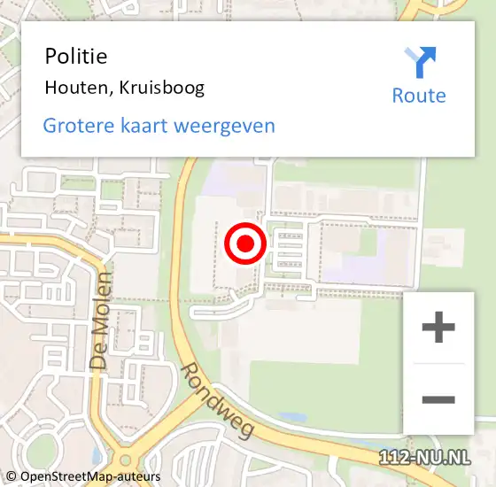 Locatie op kaart van de 112 melding: Politie Houten, Kruisboog op 2 november 2024 20:39