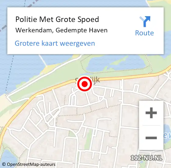 Locatie op kaart van de 112 melding: Politie Met Grote Spoed Naar Werkendam, Gedempte Haven op 2 november 2024 20:44