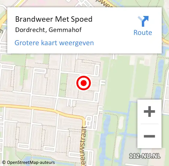 Locatie op kaart van de 112 melding: Brandweer Met Spoed Naar Dordrecht, Gemmahof op 2 november 2024 21:05