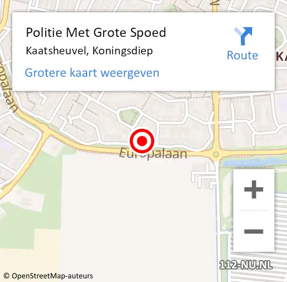 Locatie op kaart van de 112 melding: Politie Met Grote Spoed Naar Kaatsheuvel, Koningsdiep op 2 november 2024 22:26