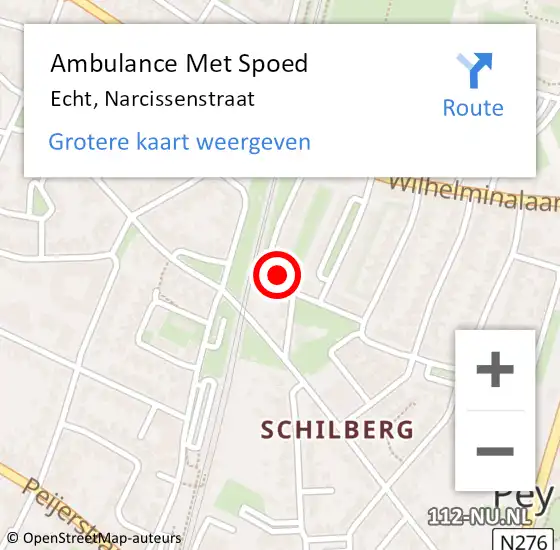 Locatie op kaart van de 112 melding: Ambulance Met Spoed Naar Echt, Narcissenstraat op 2 november 2024 22:27