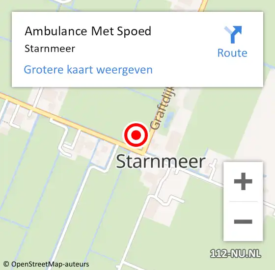 Locatie op kaart van de 112 melding: Ambulance Met Spoed Naar Starnmeer op 2 november 2024 22:29