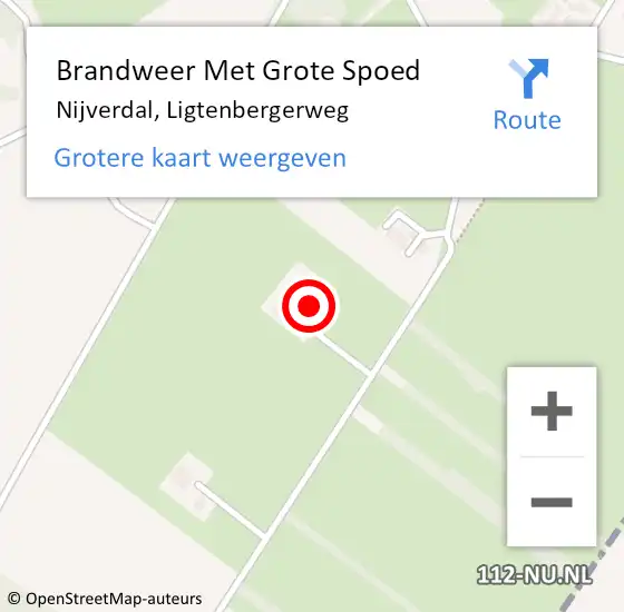 Locatie op kaart van de 112 melding: Brandweer Met Grote Spoed Naar Nijverdal, Ligtenbergerweg op 2 november 2024 22:46