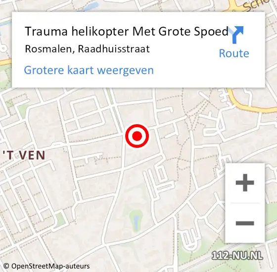 Locatie op kaart van de 112 melding: Trauma helikopter Met Grote Spoed Naar Rosmalen, Raadhuisstraat op 2 november 2024 22:54