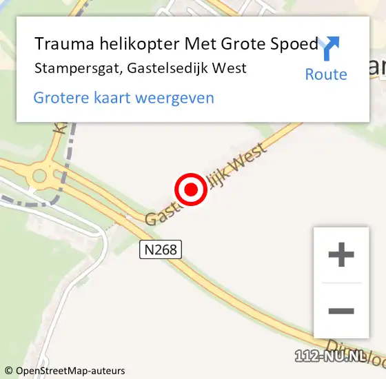 Locatie op kaart van de 112 melding: Trauma helikopter Met Grote Spoed Naar Stampersgat, Gastelsedijk West op 2 november 2024 23:18