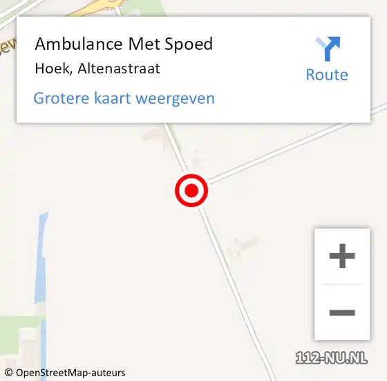 Locatie op kaart van de 112 melding: Ambulance Met Spoed Naar Hoek, Altenastraat op 25 oktober 2014 16:35