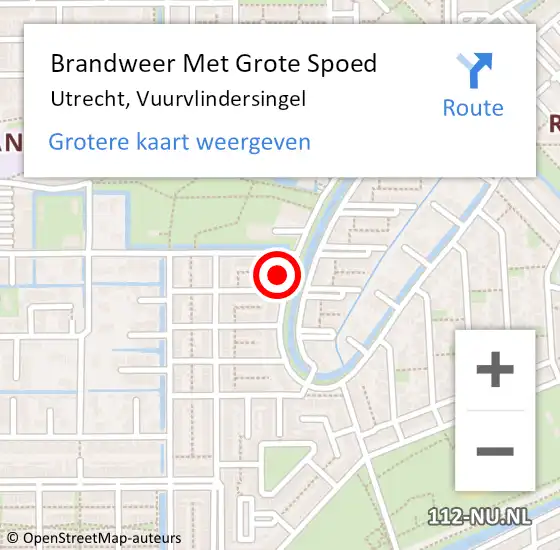 Locatie op kaart van de 112 melding: Brandweer Met Grote Spoed Naar Utrecht, Vuurvlindersingel op 3 november 2024 00:12