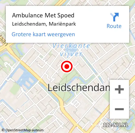 Locatie op kaart van de 112 melding: Ambulance Met Spoed Naar Leidschendam, Mariënpark op 3 november 2024 00:12