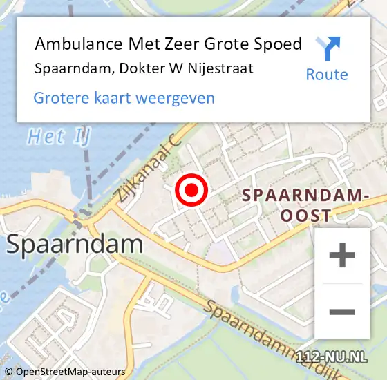 Locatie op kaart van de 112 melding: Ambulance Met Zeer Grote Spoed Naar Spaarndam, Dokter W Nijestraat op 3 november 2024 00:12