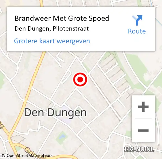 Locatie op kaart van de 112 melding: Brandweer Met Grote Spoed Naar Den Dungen, Pilotenstraat op 3 november 2024 00:19