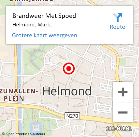 Locatie op kaart van de 112 melding: Brandweer Met Spoed Naar Helmond, Markt op 3 november 2024 00:30