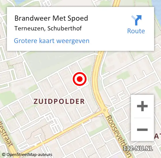 Locatie op kaart van de 112 melding: Brandweer Met Spoed Naar Terneuzen, Schuberthof op 3 november 2024 01:08