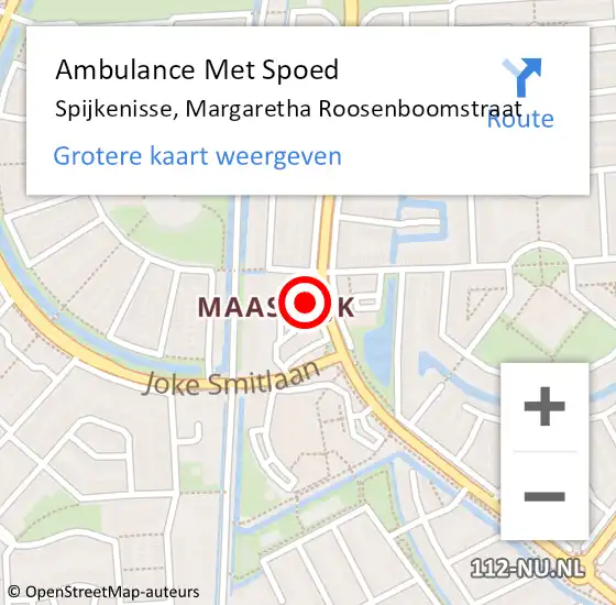 Locatie op kaart van de 112 melding: Ambulance Met Spoed Naar Spijkenisse, Margaretha Roosenboomstraat op 3 november 2024 01:09