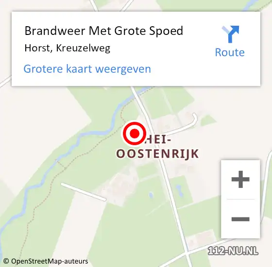 Locatie op kaart van de 112 melding: Brandweer Met Grote Spoed Naar Horst, Kreuzelweg op 3 november 2024 01:20