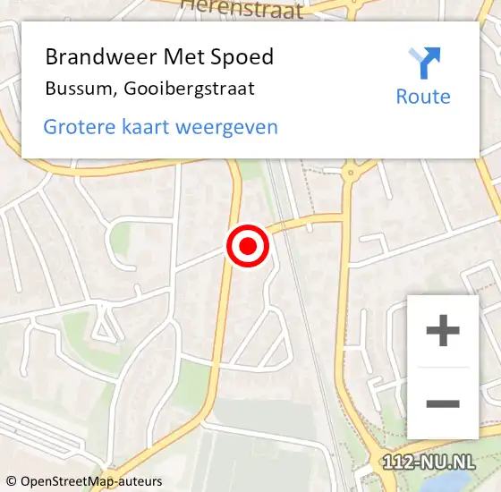 Locatie op kaart van de 112 melding: Brandweer Met Spoed Naar Bussum, Gooibergstraat op 3 november 2024 01:29