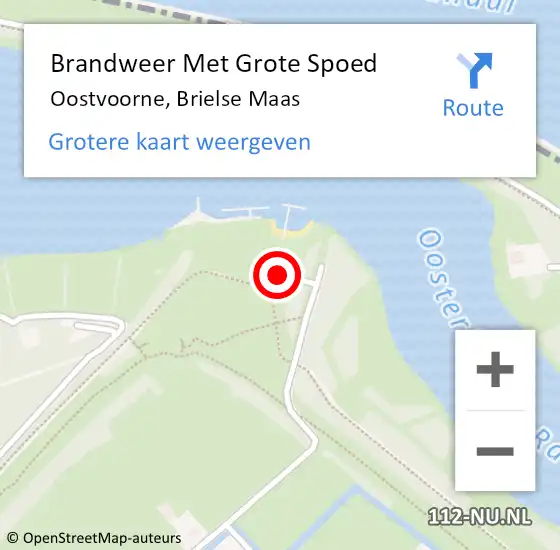 Locatie op kaart van de 112 melding: Brandweer Met Grote Spoed Naar Oostvoorne, Brielse Maas op 3 november 2024 02:08