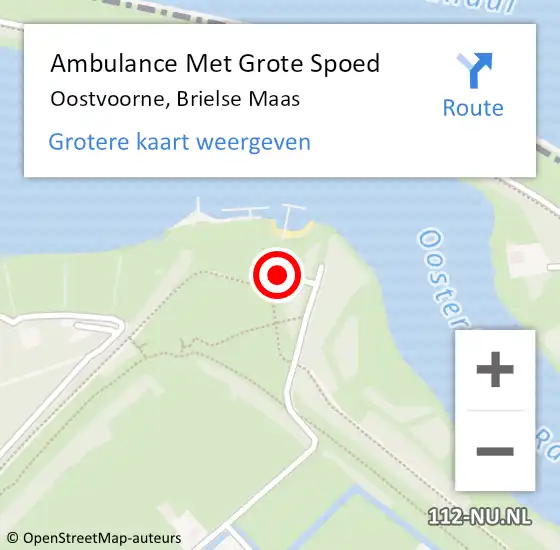 Locatie op kaart van de 112 melding: Ambulance Met Grote Spoed Naar Oostvoorne, Brielse Maas op 3 november 2024 02:14