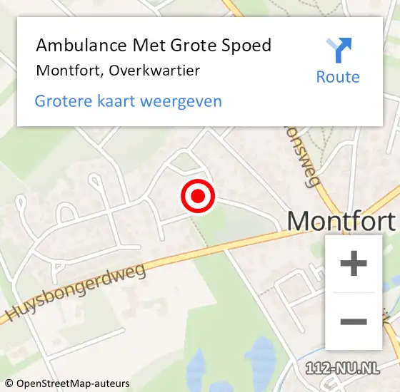 Locatie op kaart van de 112 melding: Ambulance Met Grote Spoed Naar Montfort, Overkwartier op 3 november 2024 03:24