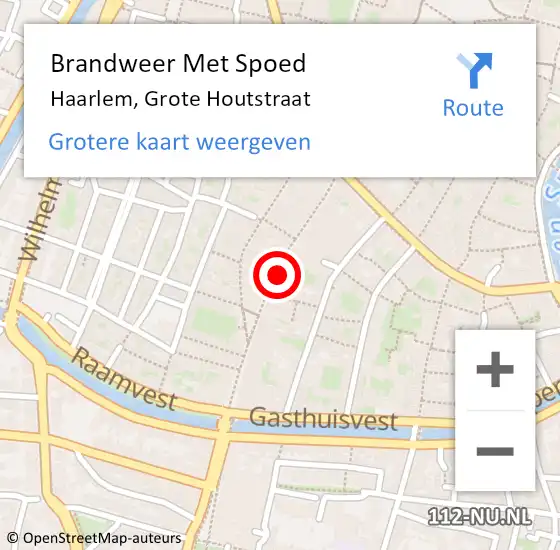 Locatie op kaart van de 112 melding: Brandweer Met Spoed Naar Haarlem, Grote Houtstraat op 3 november 2024 03:45