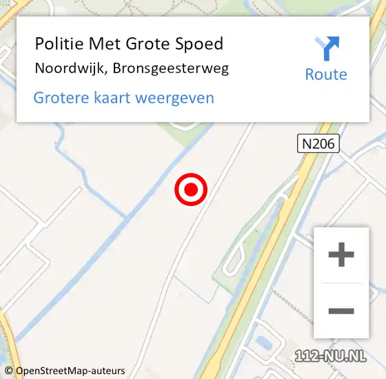 Locatie op kaart van de 112 melding: Politie Met Grote Spoed Naar Noordwijk, Bronsgeesterweg op 3 november 2024 04:32