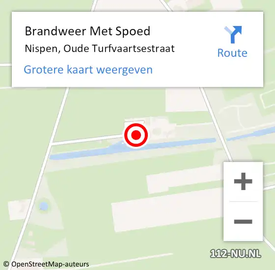 Locatie op kaart van de 112 melding: Brandweer Met Spoed Naar Nispen, Oude Turfvaartsestraat op 3 november 2024 07:10