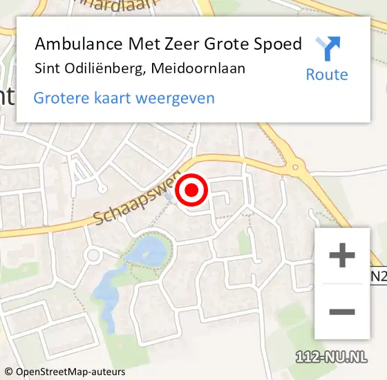 Locatie op kaart van de 112 melding: Ambulance Met Zeer Grote Spoed Naar Sint Odiliënberg, Meidoornlaan op 3 november 2024 08:15