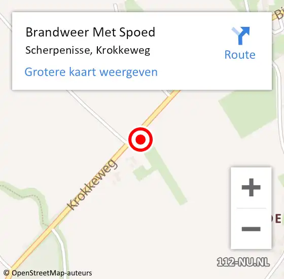 Locatie op kaart van de 112 melding: Brandweer Met Spoed Naar Scherpenisse, Krokkeweg op 3 november 2024 09:54